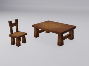 old furniture asset furniture props lowpoly asset 3D Model