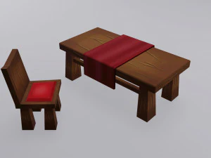 旧家具资产 家具道具 LowPoly 资产 3D 模型