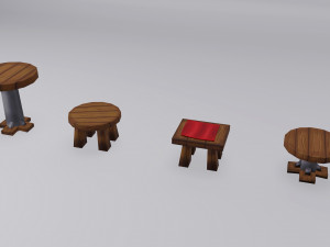 old furniture asset furniture props lowpoly asset 3D Model