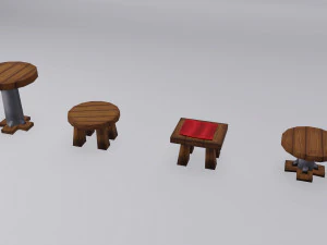 旧家具资产 家具道具 LowPoly 资产 3D 模型