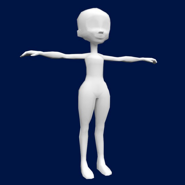 girl low poly model Model 3D .c4d .max .obj .3ds .fbx .stl .blend 