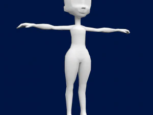 gadis model poli rendah Model 3D