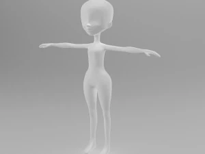 girl low poly model 3D Model