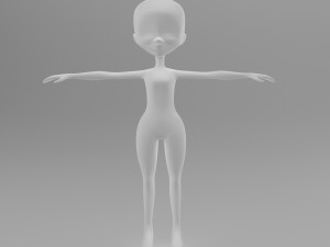 girl low poly model Model 3D