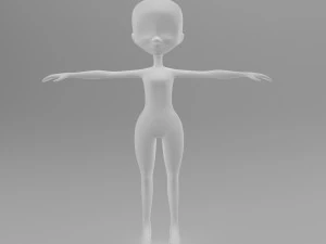 girl low poly model 3D Model