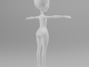 girl low poly model Model 3D