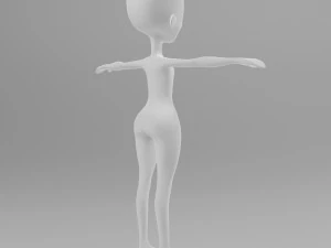 girl low poly model 3D Model
