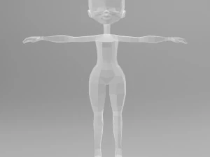girl low poly model 3D Model