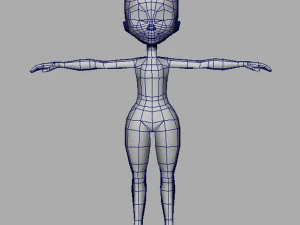 girl low poly model 3D Model
