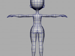 girl low poly model Model 3D