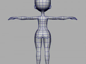 girl low poly model 3D Model