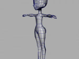 girl low poly model 3D Model