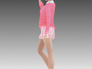 girl anime 3D 模型