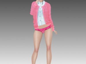 girl anime 3D 模型