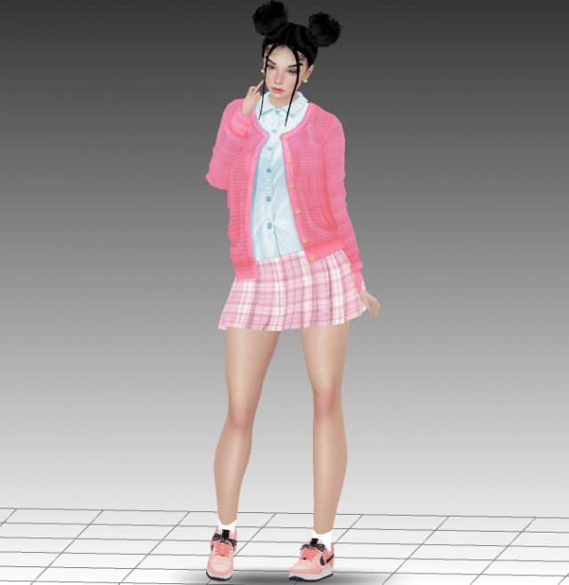 girl anime 3D 模型 .c4d .max .obj .3ds .fbx .stl .blend