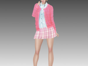 girl anime 3D 模型