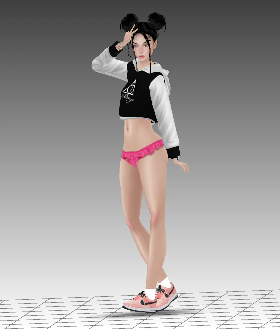 girl anime 3D Model .c4d .max .obj .3ds .fbx .stl .blend 