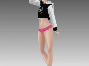 लड़की एनिमे 3D मॉडल