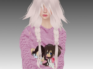 blonde anime girl Modelo 3D