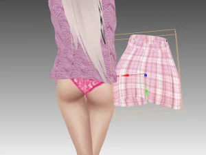 सुनहरे बालों वाली एनीमे लड़की 3D मॉडल