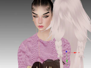 सुनहरे बालों वाली एनीमे लड़की 3D मॉडल