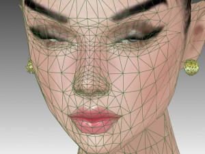 blonde anime girl 3D Model