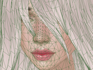 blonde anime girl 3D Model