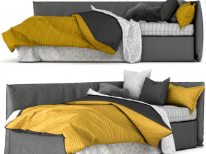 장식 베개가 있는 어린이 침대 3D 모델