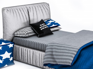 baby bed with soft 3D 模型