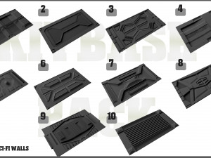 sci-fi walls kitbash pack 50 vol 01 Modelo 3D