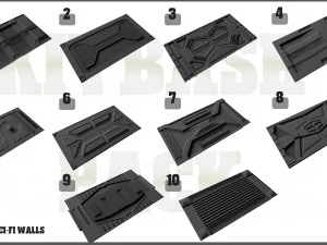 sci-fi walls kitbash pack 50 vol 01 3D Model