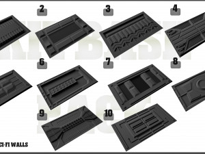 sci-fi walls kitbash pack 50 vol 01 Modelo 3D