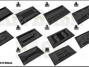 sci-fi walls kitbash pack 50 vol 01 3D Model