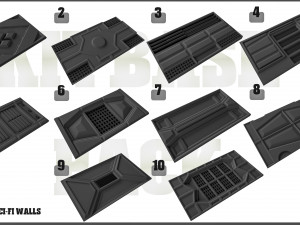 sci-fi walls kitbash pack 50 vol 01 Modelo 3D