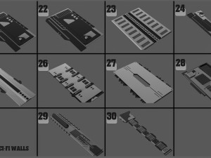 sci-fi walls kitbash pack vol02 3D Модель