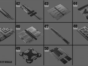 sci-fi walls kitbash pack vol02 3D Модель