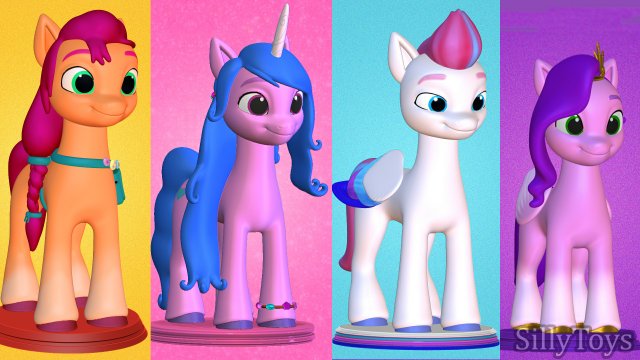 sunny izzy zipp and pipp - my little pony a new generation pack Model do druku 3D .c4d .max .obj .3ds .fbx .stl .blend 