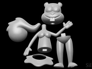 Bochechas arenosas - Bob Esponja Cal&ccedil;a Quadrada Modelo de Impressão 3D