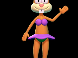 Bochechas arenosas - Bob Esponja Cal&ccedil;a Quadrada Modelo de Impressão 3D