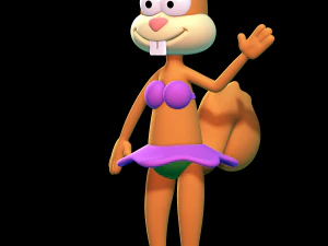 Bochechas arenosas - Bob Esponja Cal&ccedil;a Quadrada Modelo de Impressão 3D