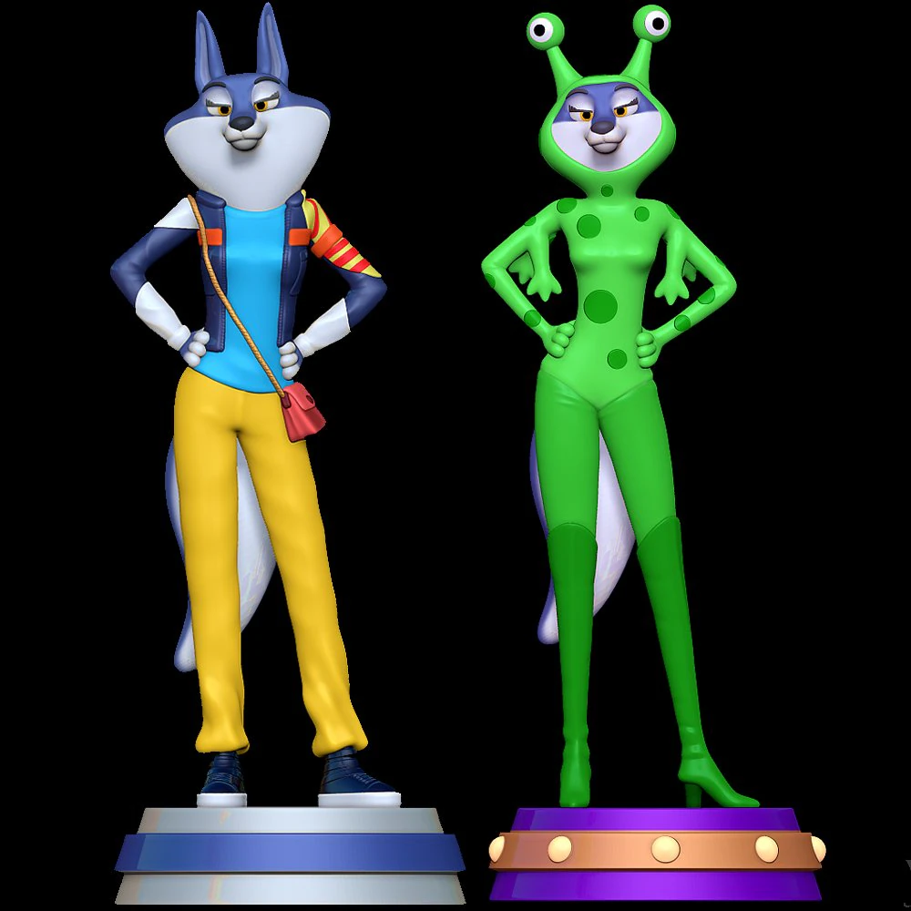 Porsha Crystal two versions - Sing 2 3D Print Model .c4d .max .obj .3ds .fbx .stl .blend 