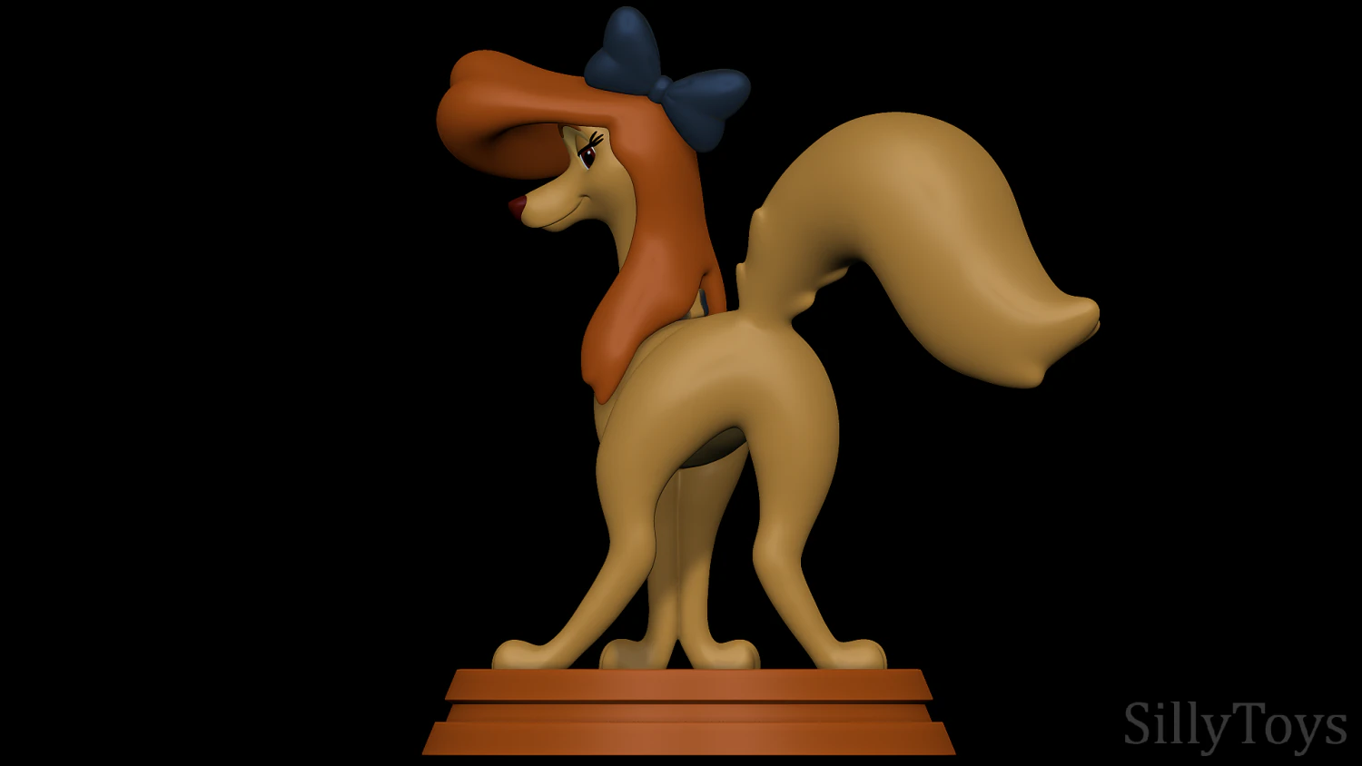 Dixie Shaking Her Butt - The Fox and The Hound 2 3D Print Model .c4d .max .obj .3ds .fbx .stl .blend 