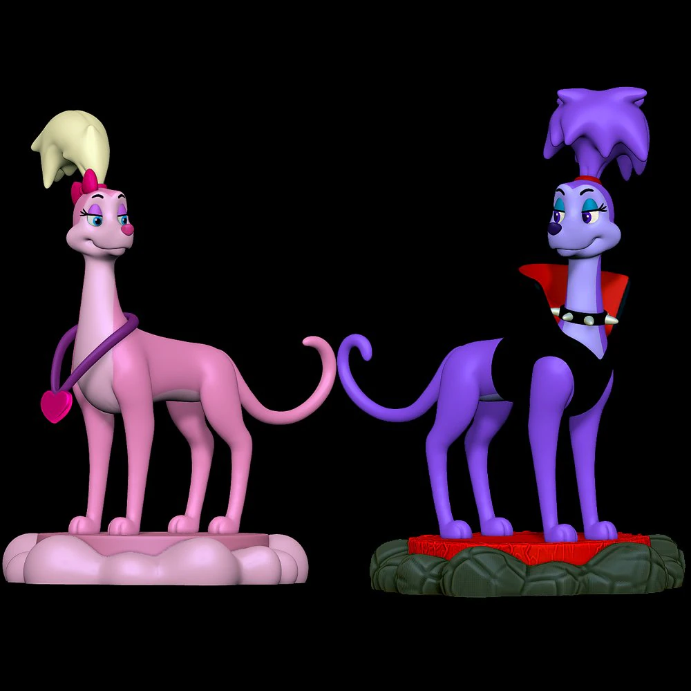 Annabelle and Belladonna - All Dogs Go To Heaven 3D Print Model .c4d .max .obj .3ds .fbx .stl .blend 