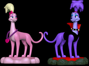 Annabelle and Belladonna - All Dogs Go To Heaven 3D-printmodel