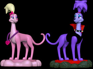 ऐनाबेले और बेलाडोना - सभी कुत्ते स्वर्ग जाते हैं 3D प्रिंट मॉडल