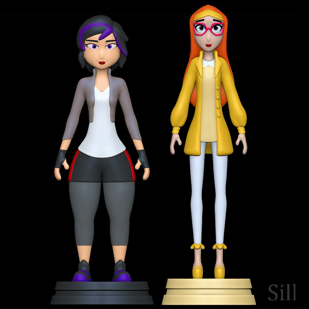 GoGo Tomago and Honey Lemon - Big Hero 6 The Series 3D Print Model .c4d .max .obj .3ds .fbx .stl .blend 