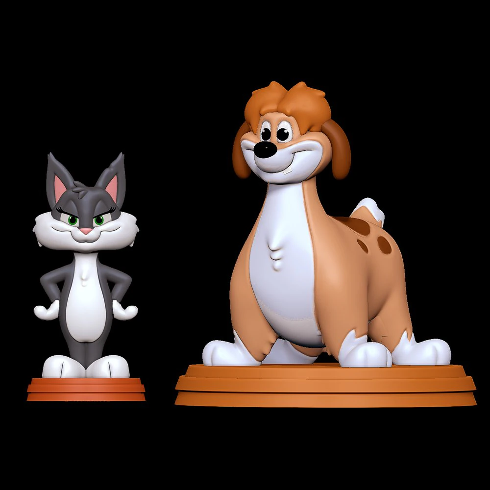 Rita and Runt - Animaniacs 3D Print Model .c4d .max .obj .3ds .fbx .stl .blend