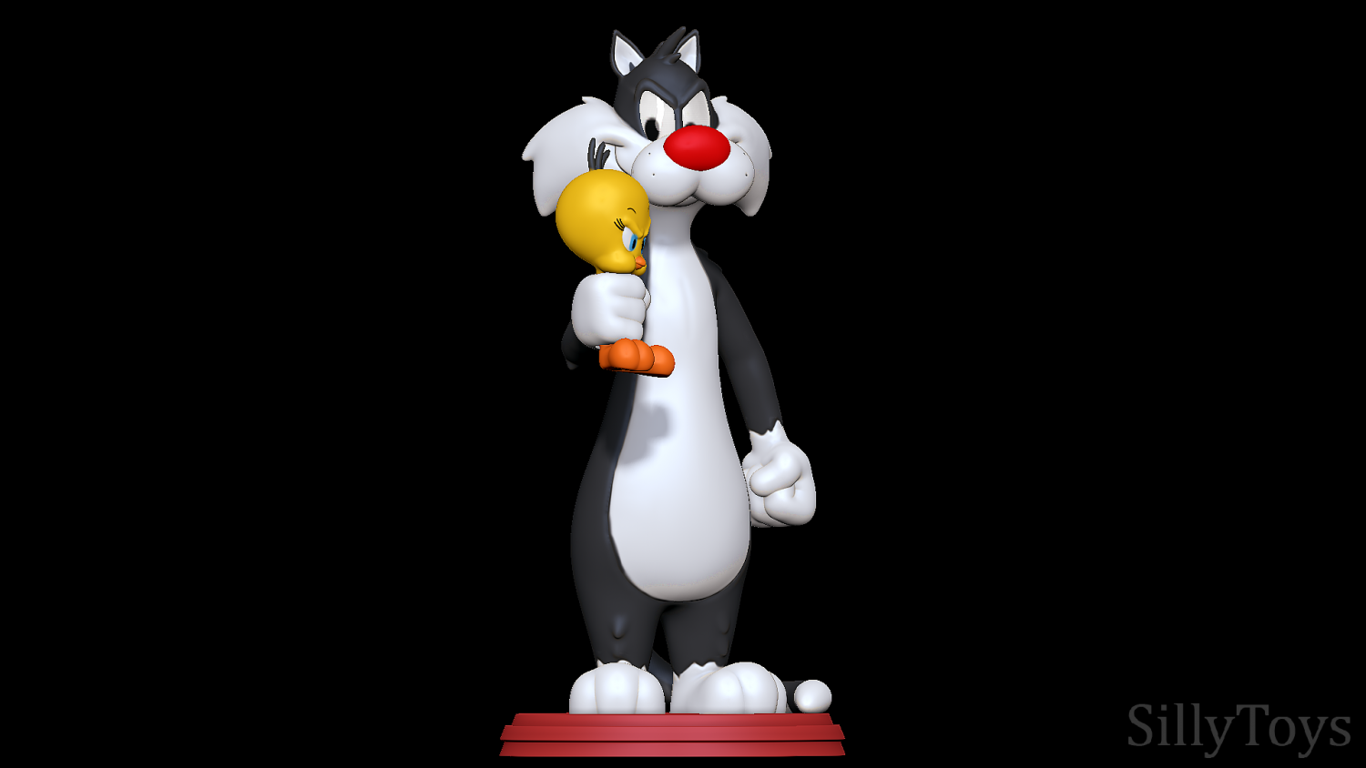 Tweety Looney Tunes Porn - Sylvester holding Tweety - Looney Tunes 3D Print Model in Animals 3DExport