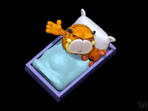 Гарфілд в ліжку 3D Принт Модель