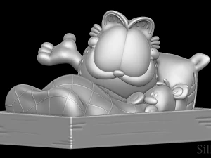 Гарфілд в ліжку 3D Принт Модель